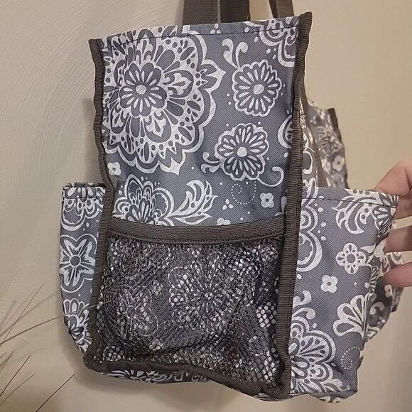 THIRTY-ONE BROWN DAMASK MEDIUM ORGANIZING UTILITY TOTE BAG - Picture 3 of 13